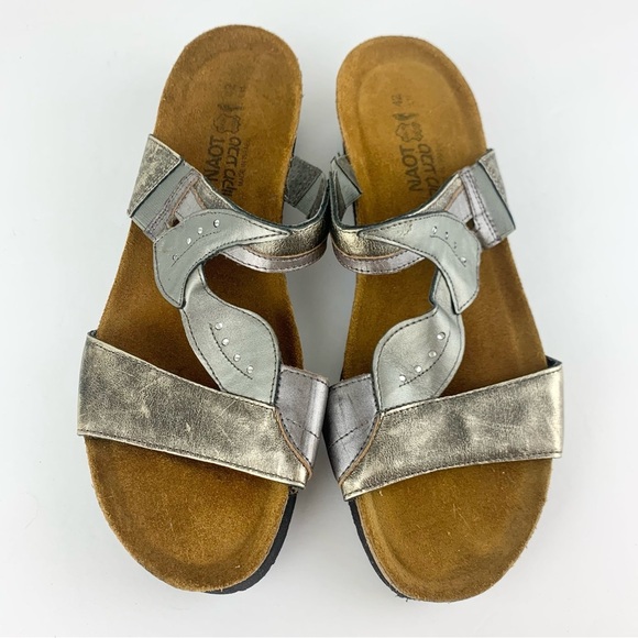 NAOT Kimberly Wedge Metallic Distressed Sandals EU42/L11 - Picture 2 of 11